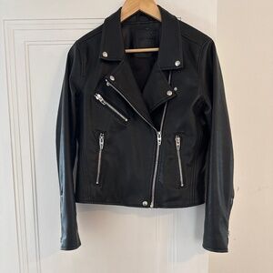 Blank NYC Faux Leather Jacket with detachable Fur Hood